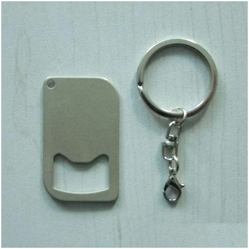 personalized sublimation blank bottle opener keychain pendant heat transfer metal key chain diy keyring gift
