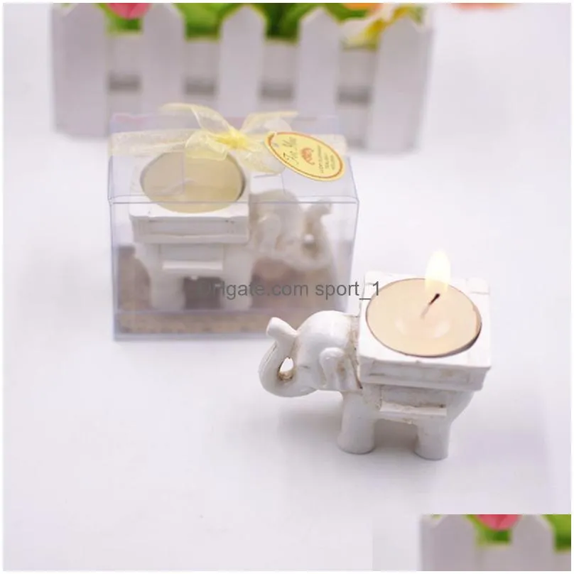lucky elephant candle holders resin retro creative small candlestick birthday wedding party gift home decoration craft gifts ornaments