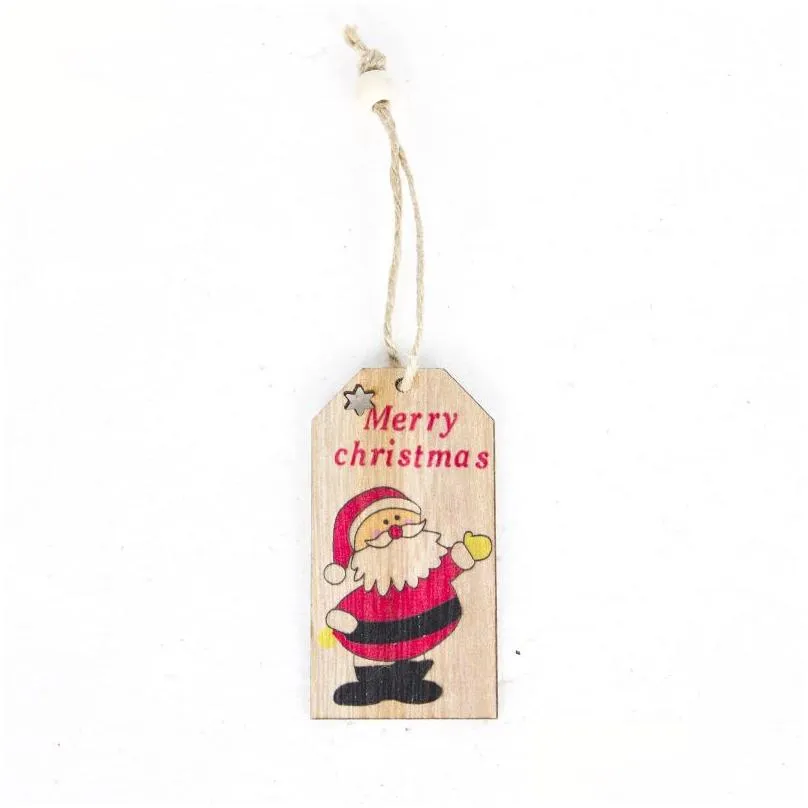 christmas tree decoration wooden pendant creative snowman elk cartoon pendants tag ornaments