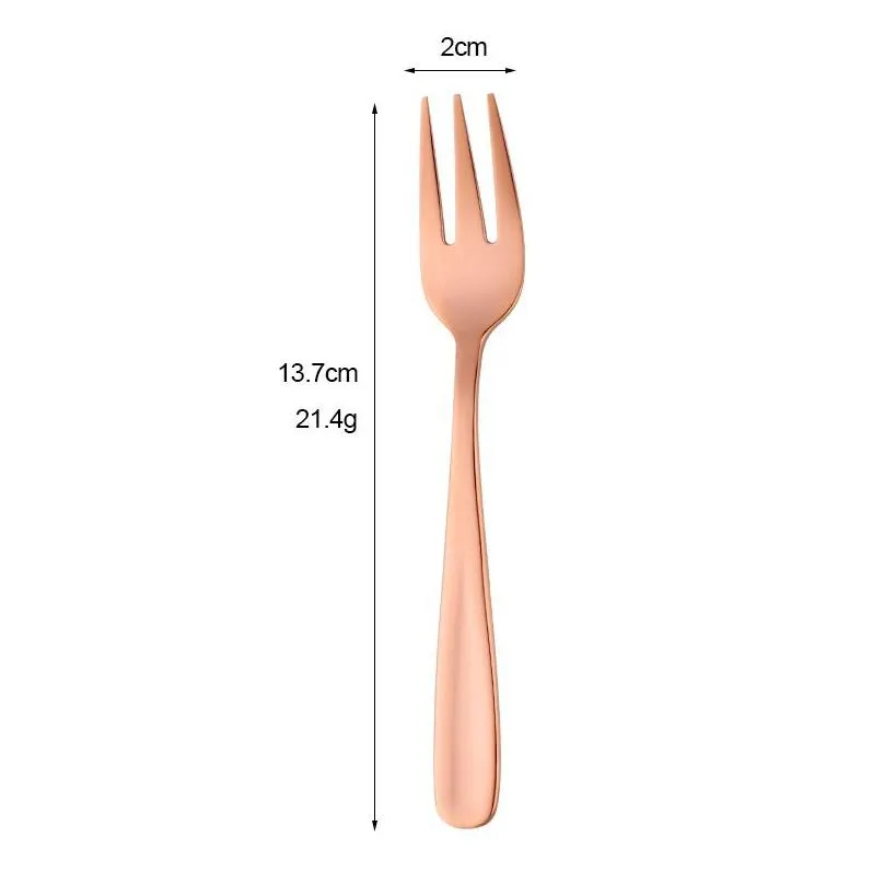 stainless steel fork color fruit dessert forks restaurant western tableware creative household kitchen tool