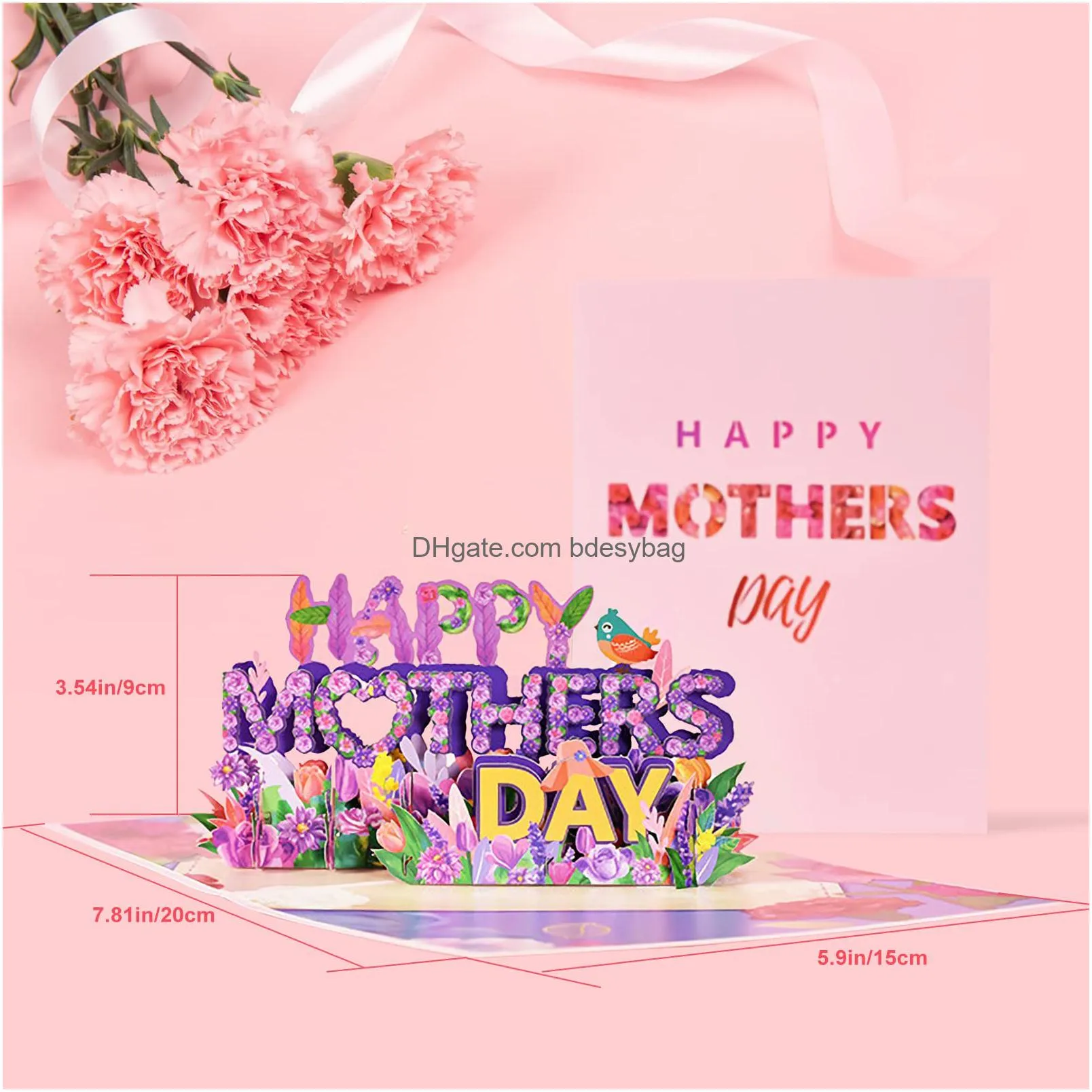 mothers day  up card 3d cards flowers love card greeting gift message card for mom nana wife daughter grandma