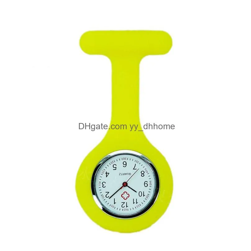 11 colors nurse pocket watch clocks silicone clip brooch key chain fashion coat doctor quartz watches