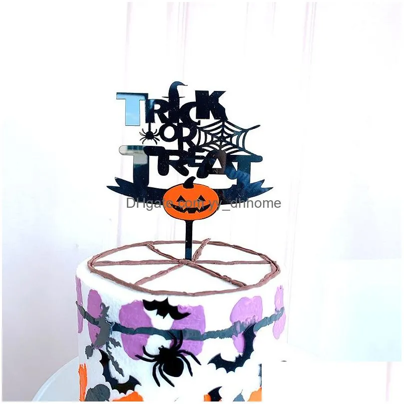 happy halloween cake decoration creative spider pumpkin alphabet birthday card dessert ornament