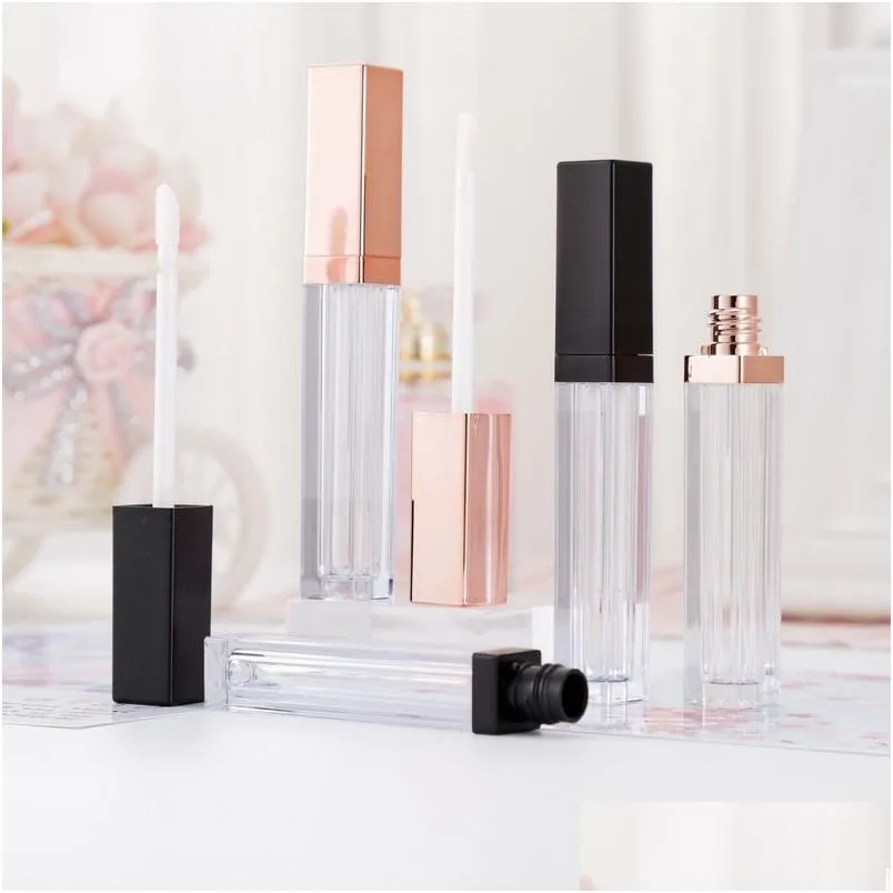 5ml lipgloss plastic box containers mini lip gloss split bottle empty rose gold lipstick tube eyeliner eyelash container