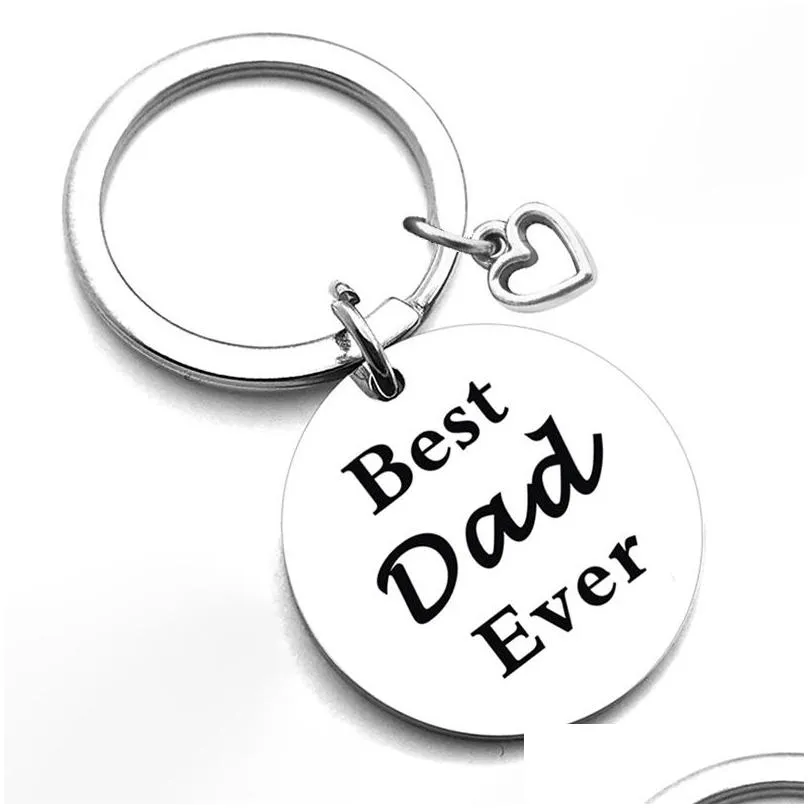 30mm stainless steel keychain mom dad family keychains thanksgiving christmas gift keyring