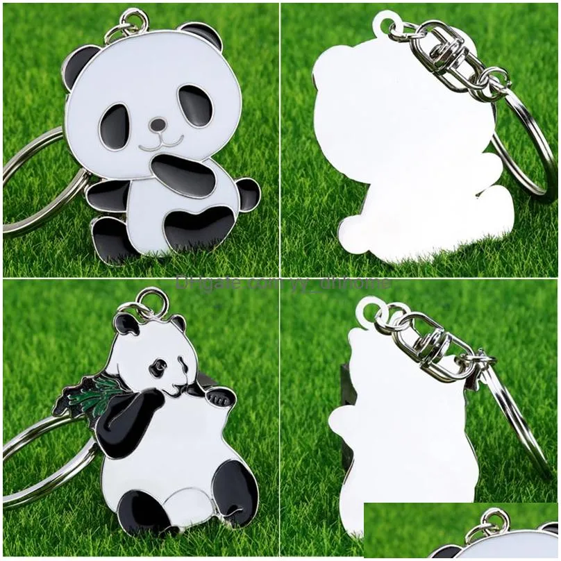 personalized panda keychains cartoon keychain pendant souvenir gift key chain keyring