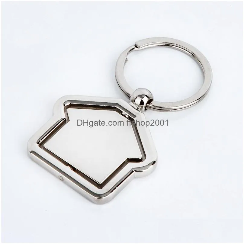 personalized house keychain pendant 360 degree rotation key chain cross keychains metal keyring custom logo