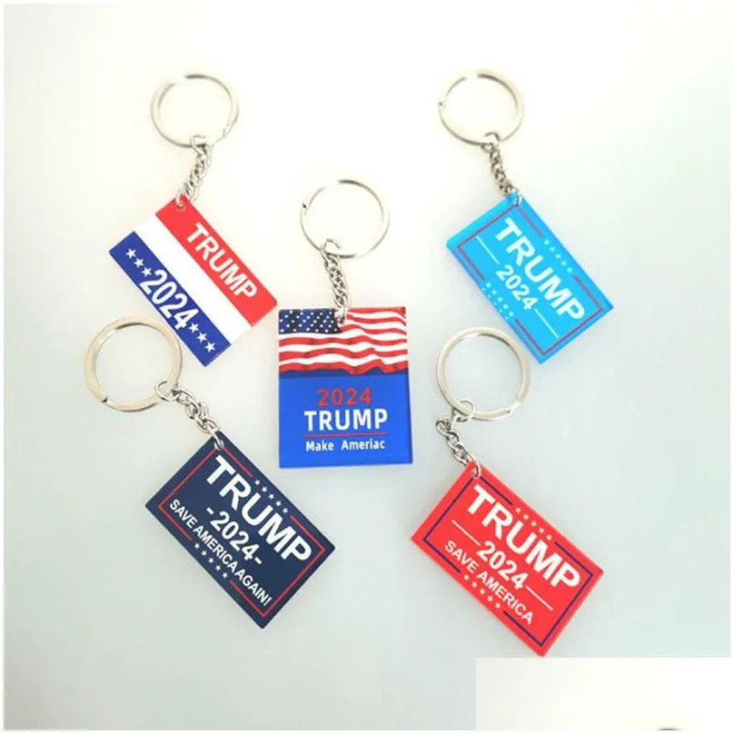 2024 trump keychain us election keychains campaign slogan plastic key chain keyring