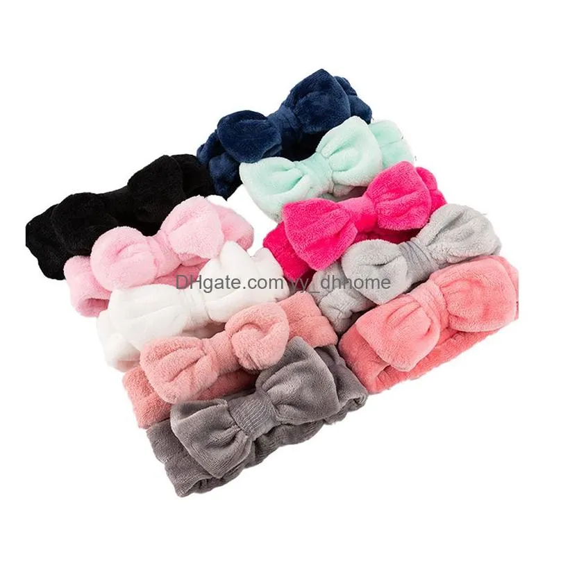 8 color bow hair band party favor coral velvet ladies wash headband pure color hairband 7.7x2.2 inches