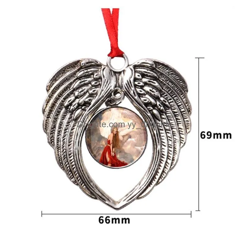 diy blank sublimation christmas decoration red rope key pendant heat transfer xmas festive ornaments