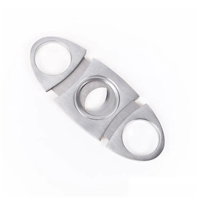 stainless steel cigar cutter knife portable small manual double blades cigars scissors metal cut devices tools smoking accessories