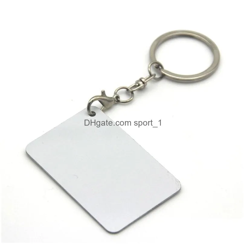 7 style double sided heat transfer keychains pendant sublimation blank metal keychain luggage decoration key ring diy gift