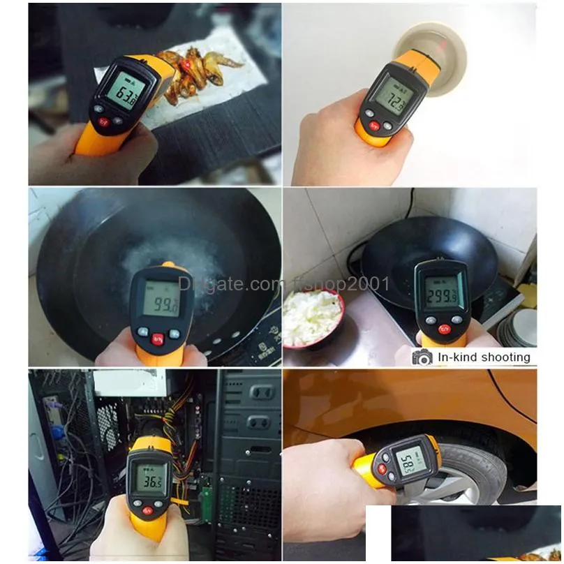 portable electronic temperature instruments digital infrared thermometer 50400ﾰc non contact pyrometer ir laser point gun tester