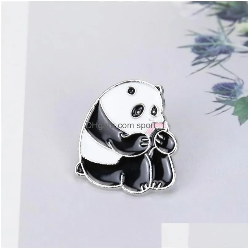 cartoon panda brooch badge cute oil dripping alloy brooch fashion accessories