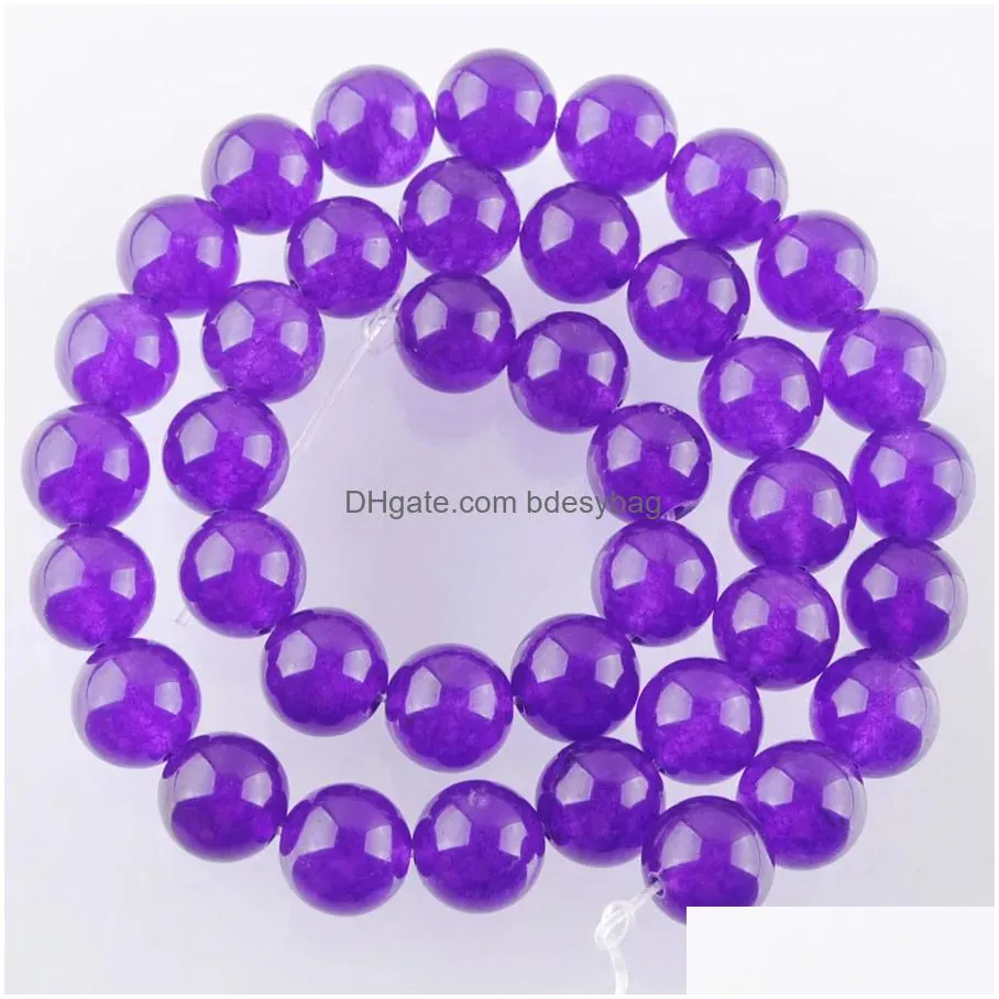 yowost natural purple jade loose beads gemstone round 6mm 8mm 10mm spacer strand for making bracelets necklace jewelry accessories