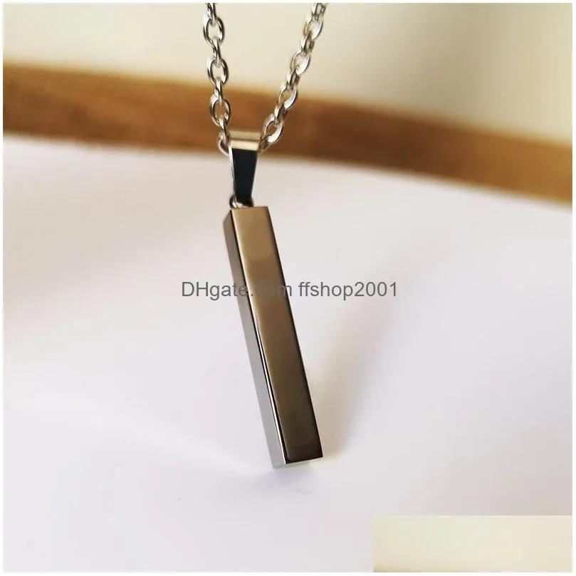 stainless steel pendant necklace creative wishing column diy couple necklace valentines day gift supplies