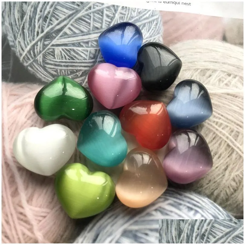 natural crystal stone jewelry party favor heart shaped gem opal decoration ornaments diy couple gifts 30mm