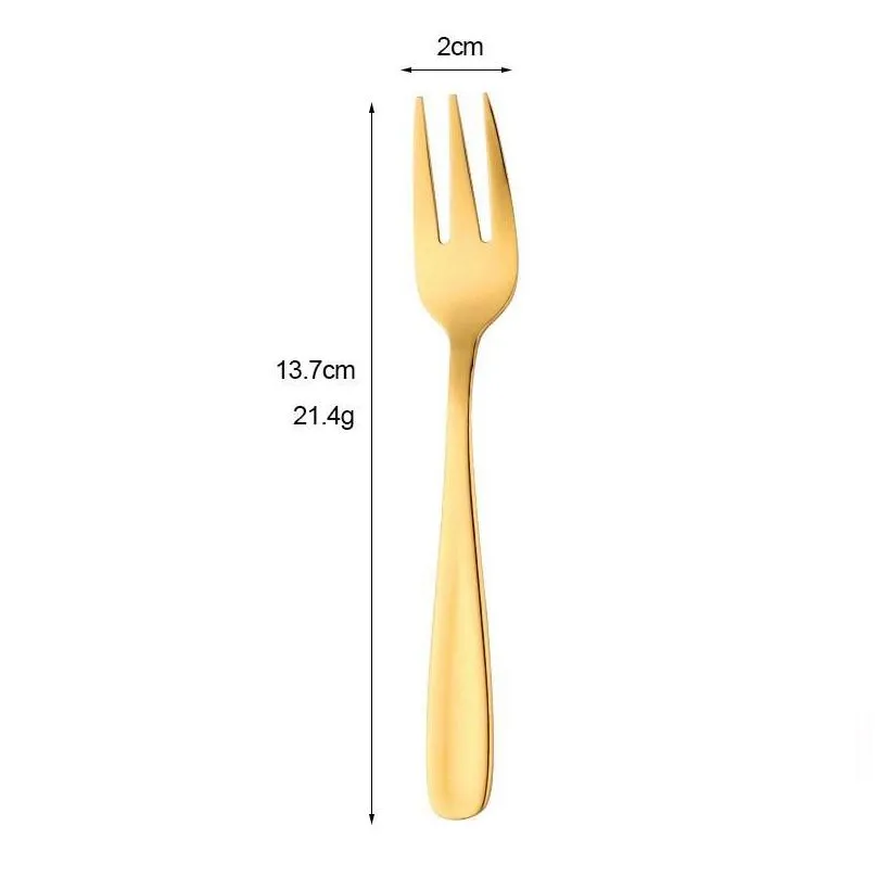 stainless steel fork color fruit dessert forks restaurant western tableware creative household kitchen tool