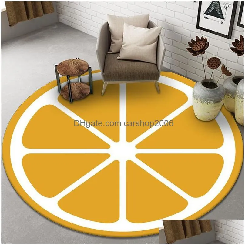 5 styles fruit carpets home living room decoration nonslip round rug yoga mat