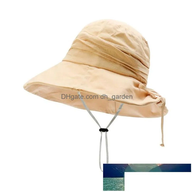 cokk bucket hats for women spring summer hat outdoor sun protection fisherman hat with rope panama hat ladies floppy sunhat factory price expert design