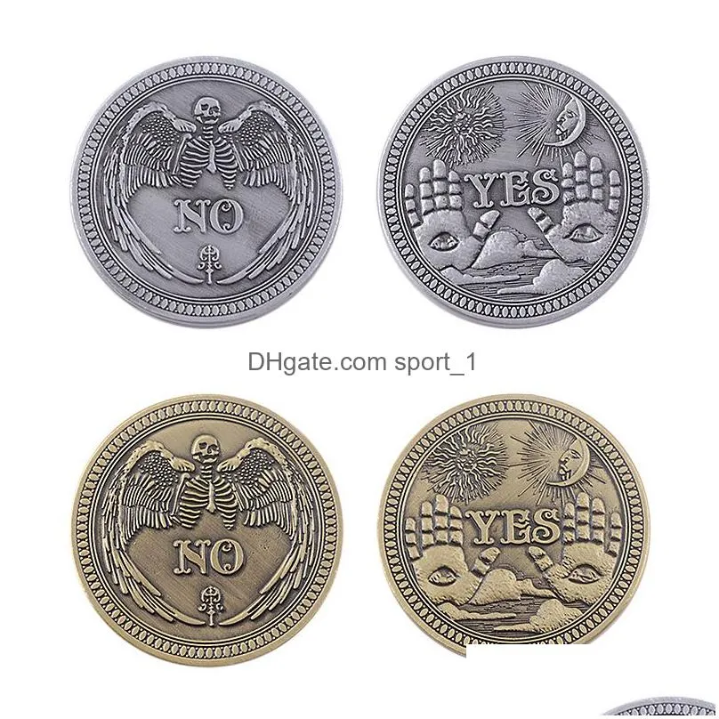 arts crafts yes or no copy coin commemorative prediction decision making challenge vintage skull handicraft travel souvenir art