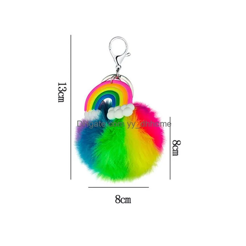plush keychains pvc cloud rainbow keychain womens bag decoration pendant fashion accessories key ring