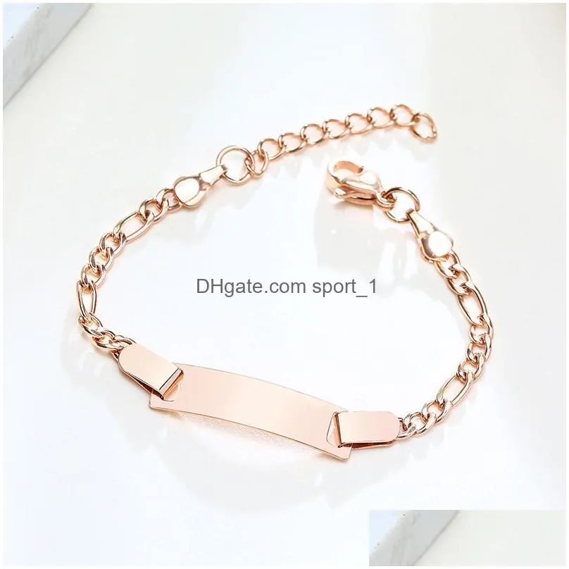 stainless steel bracelet diy blank chain bracelet fashion accessories custom logo