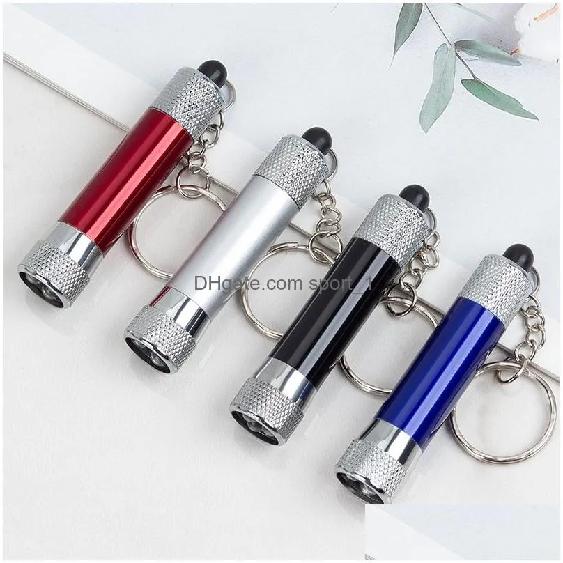 led keychain pendant metal flashlight keychains portable outdoor tools promotion gift keyring key chain