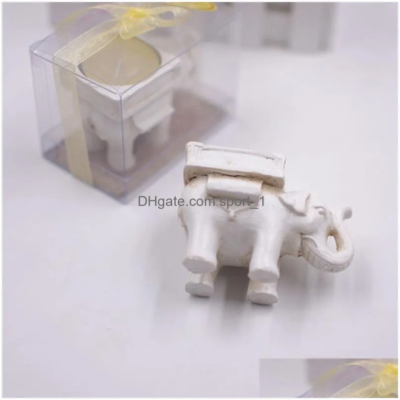 lucky elephant candle holders resin retro creative small candlestick birthday wedding party gift home decoration craft gifts ornaments