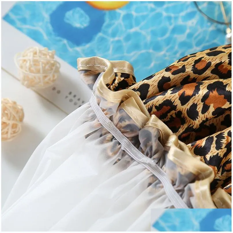 fashion leopard printing shower cap adult double environmental protection peva waterproof shampoo caps bathroom supplies
