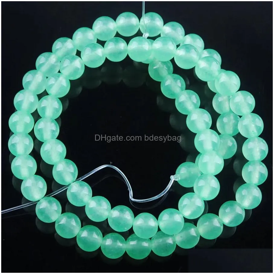 yowost natural light green jade stone loose beads round 6mm 8mm 10mm spacer strand for making bracelets necklace jewelry accessories