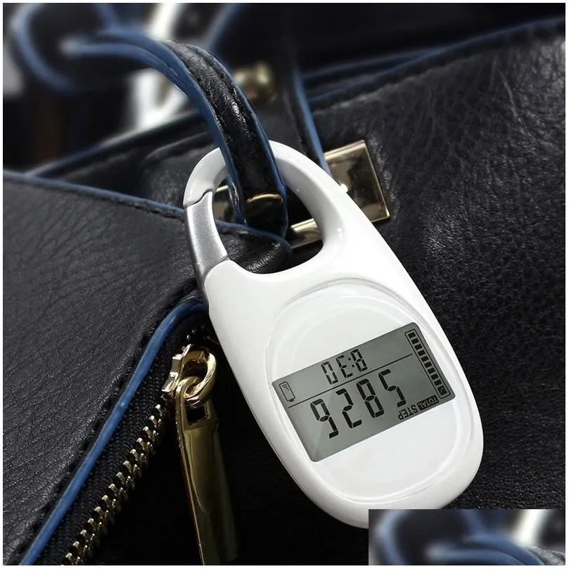 3d induction pedometer carabiner party favor portable outdoor fitness running electronic pedometer keychain