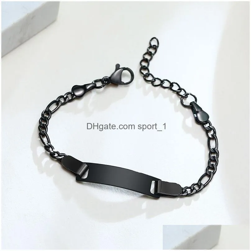 stainless steel bracelet diy blank chain bracelet fashion accessories custom logo