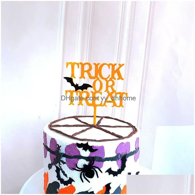happy halloween cake decoration creative spider pumpkin alphabet birthday card dessert ornament