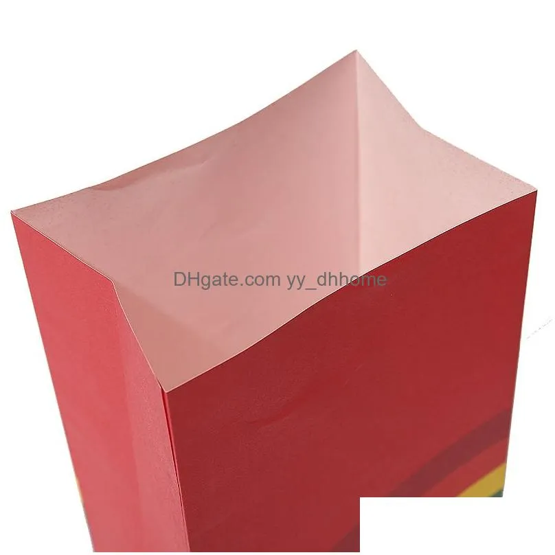 rainbow candy paper bag gift wrap fashion printing color flat mouth food packaging bags 8 colors