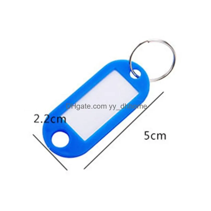 colorful plastic tag keychain luggage tags keyring pendant name key chain card marking party gift supplies