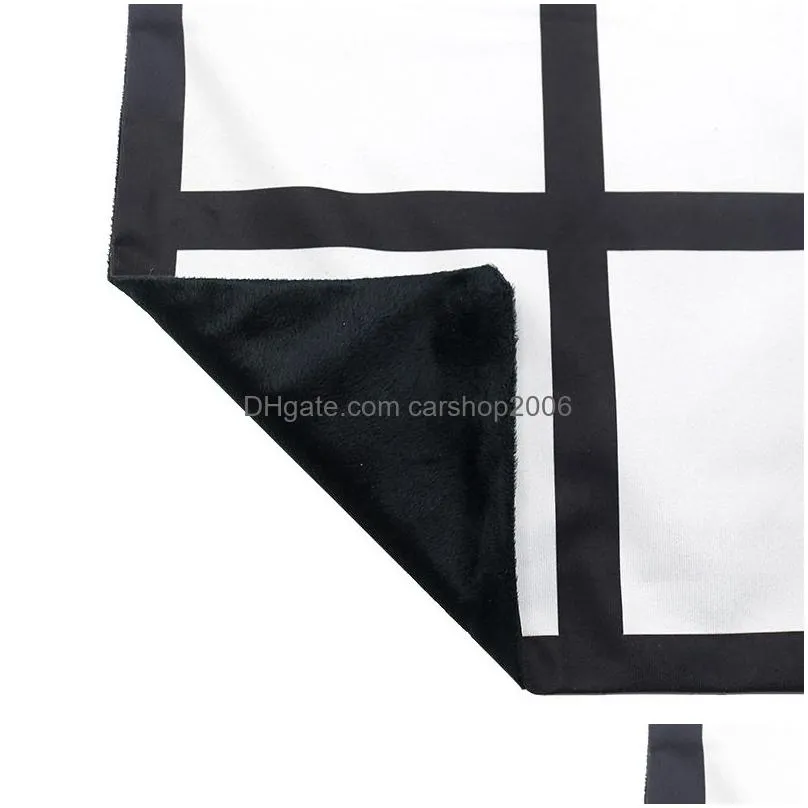 sublimation blank home sofa decoration pillow case creative black four square grid heat transfer diy pillowcase
