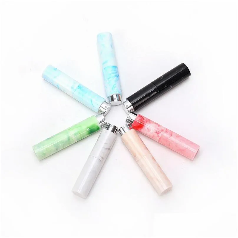 10ml marble pattern rotary perfume bottle glass essential oil spray bottle portable empty cosmetic bottles