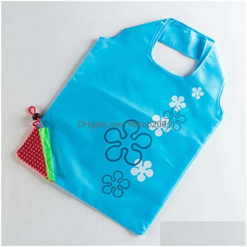 portable handbag strawberry foldable bags reusable creativity grocery nylon large eco friendly shopping bag mixed colors