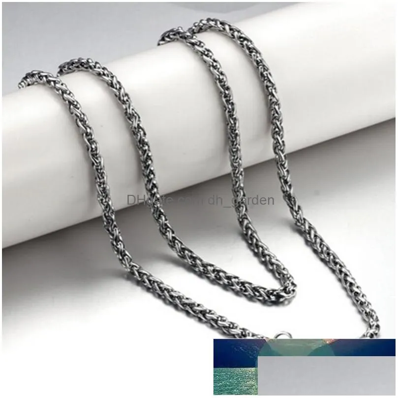 stainless steel material men necklaces casual sporty comfortable braided chains necklaces men 3 4 5 mm factory price expert design quality latest style