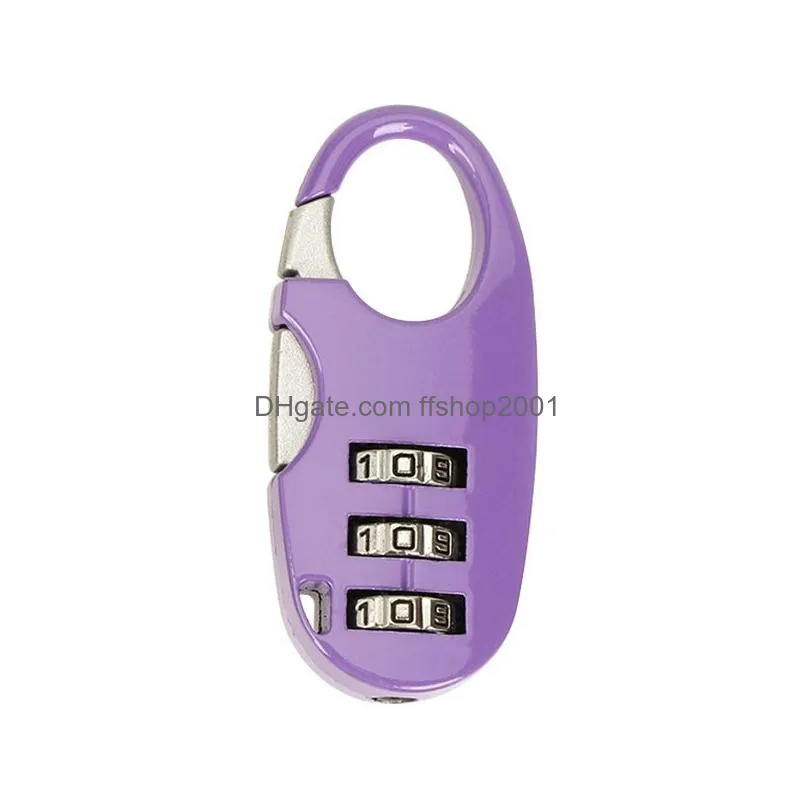 mini zinc alloy padlock portable suitcase stationery password lock 9 color security anti theft digital customs locks