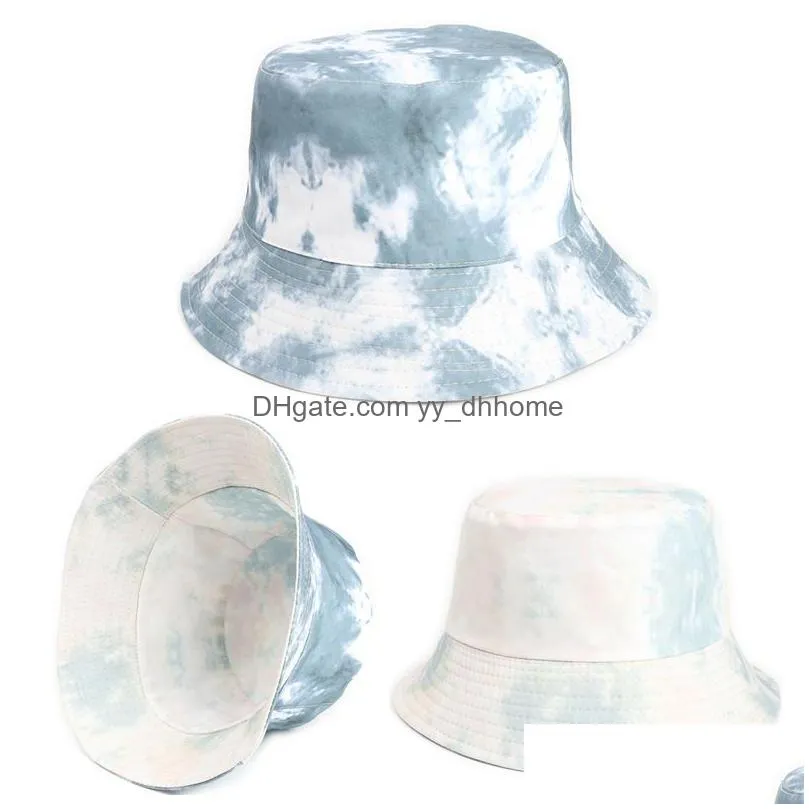 tie dye bucket hat fashion double sided painted outdoor casual cap sun hat wide brim hats