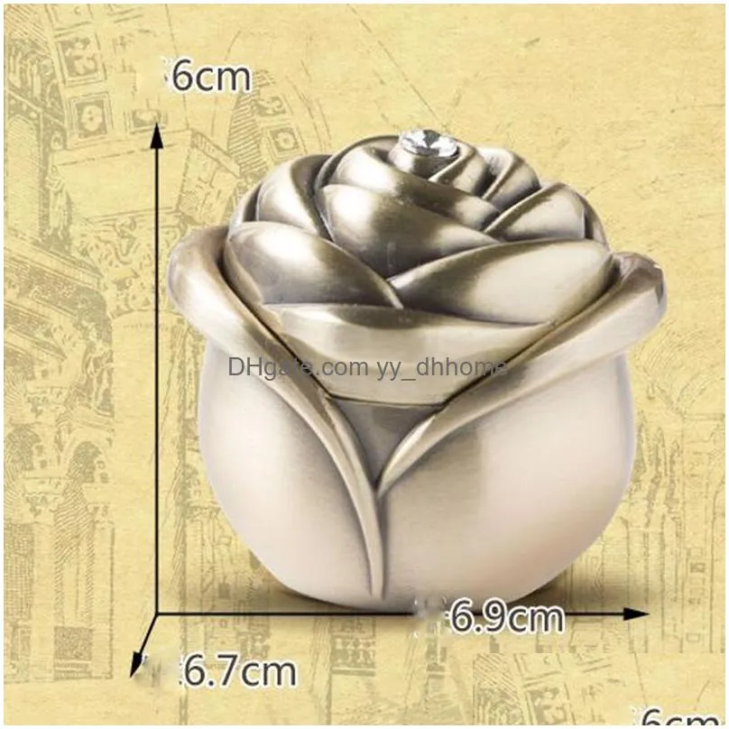 3 color vintage rose bud jewelry box gift wrap fashion diamond high end proposal ring boxes valentines day gifts