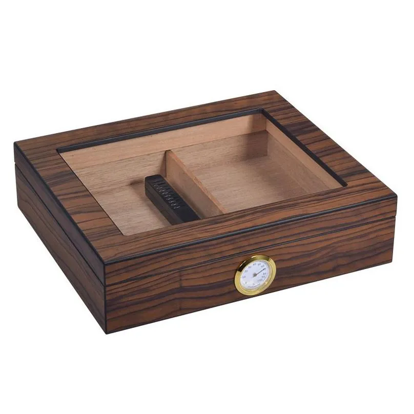 exquisite cigar case glass display box creative cigars storage boxes with hygrometer crafts collection christmas gift