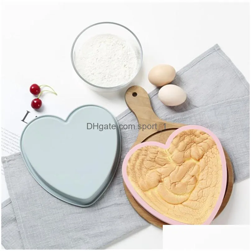 8 inch silicone baking moulds creative heart shaped cake tool non stick home kitchen bakeware