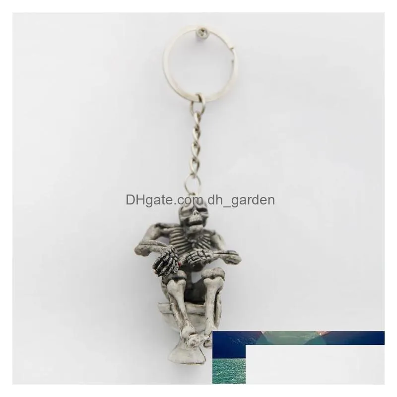 fashion keychain horror personality skeleton skeleton pendant mens jewelry car keychain gift halloween accessories factory price expert design quality