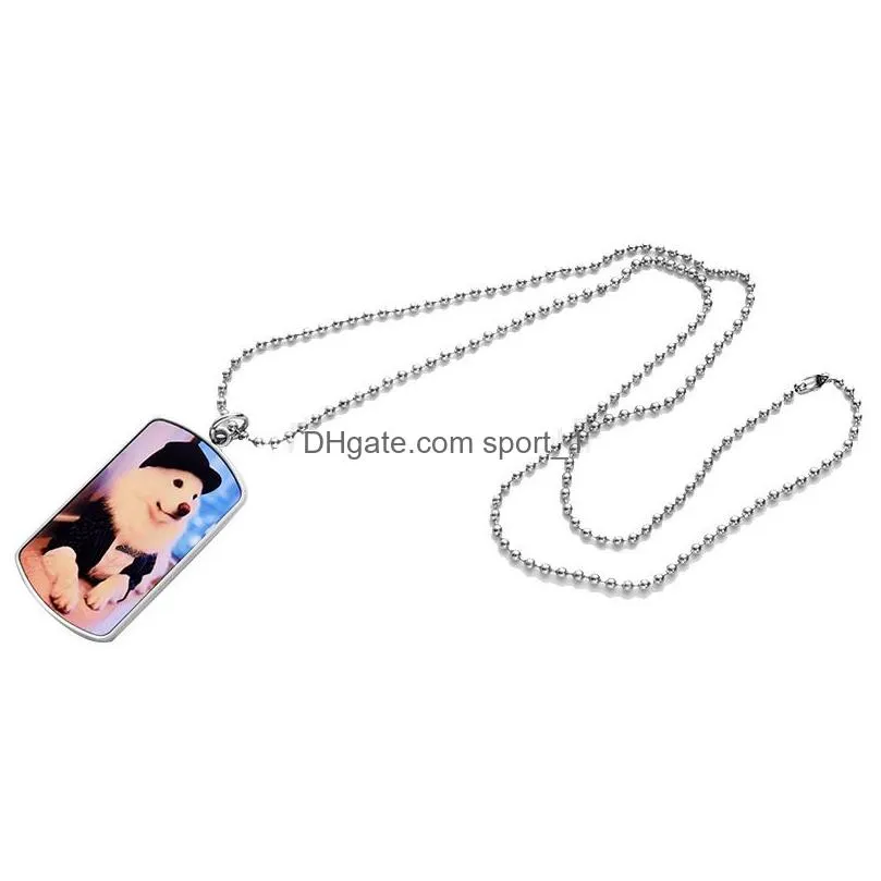 sublimation blank pendant necklace heat transfer pet dog tag diy creative gift supplies