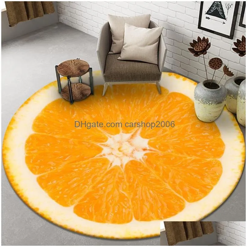 5 styles fruit carpets home living room decoration nonslip round rug yoga mat