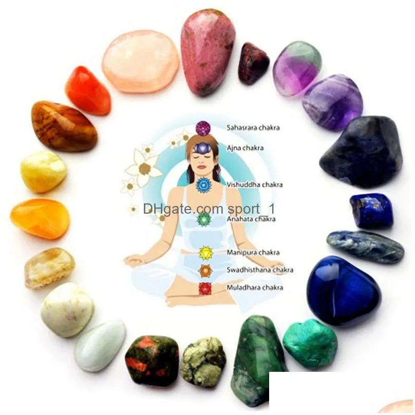 natural crystal stone party favor chakra stones palm reiki healing yoga energy gemstones diy gift 7pcs/set
