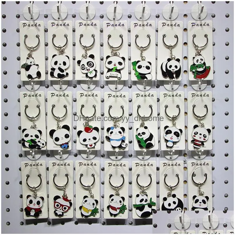 personalized panda keychains cartoon keychain pendant souvenir gift key chain keyring